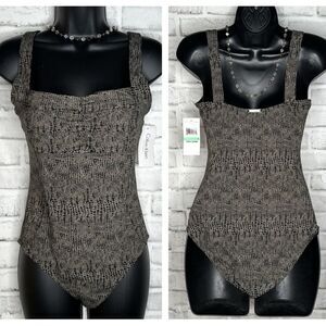 NWT Vintage Calvin Klein Alligator Patterned Sexy One Piece Swimsuit sz 8